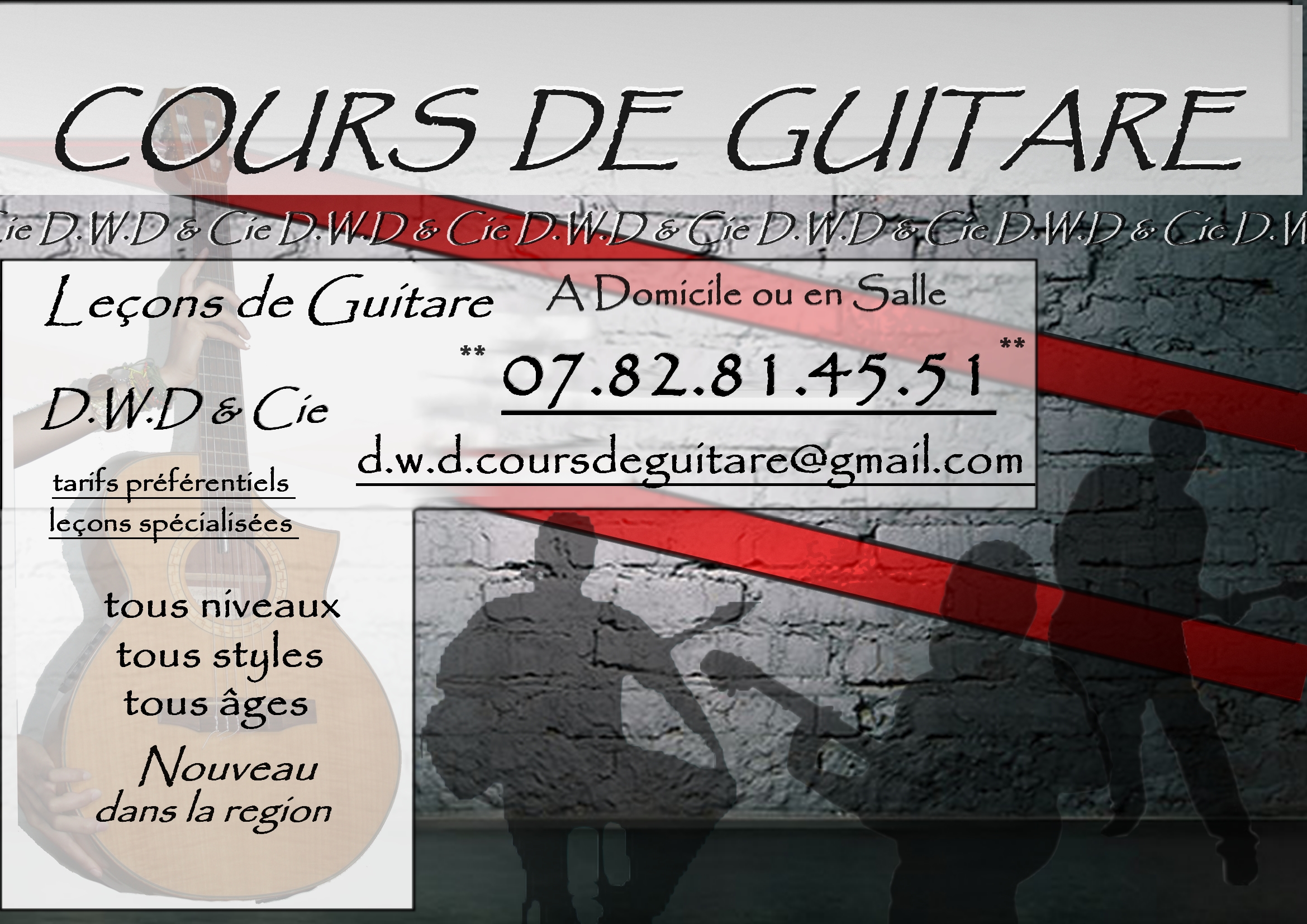 Guitare acoustique, Guitare basse, Guitare électrique